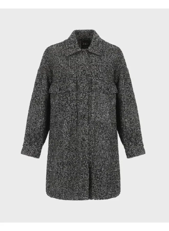 Пальто длинное утепленное Zara, черный