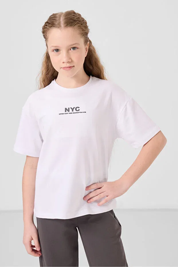 Детский спортивный костюм для девочек с принтом Tommy Life, White/Dark Gray — фото 4