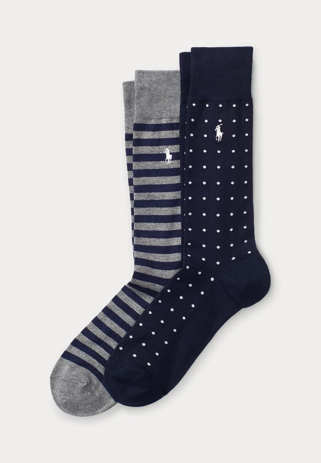 Носки в горошек и полоску, 2 пары - носки Polo Ralph Lauren, Navy/Grey