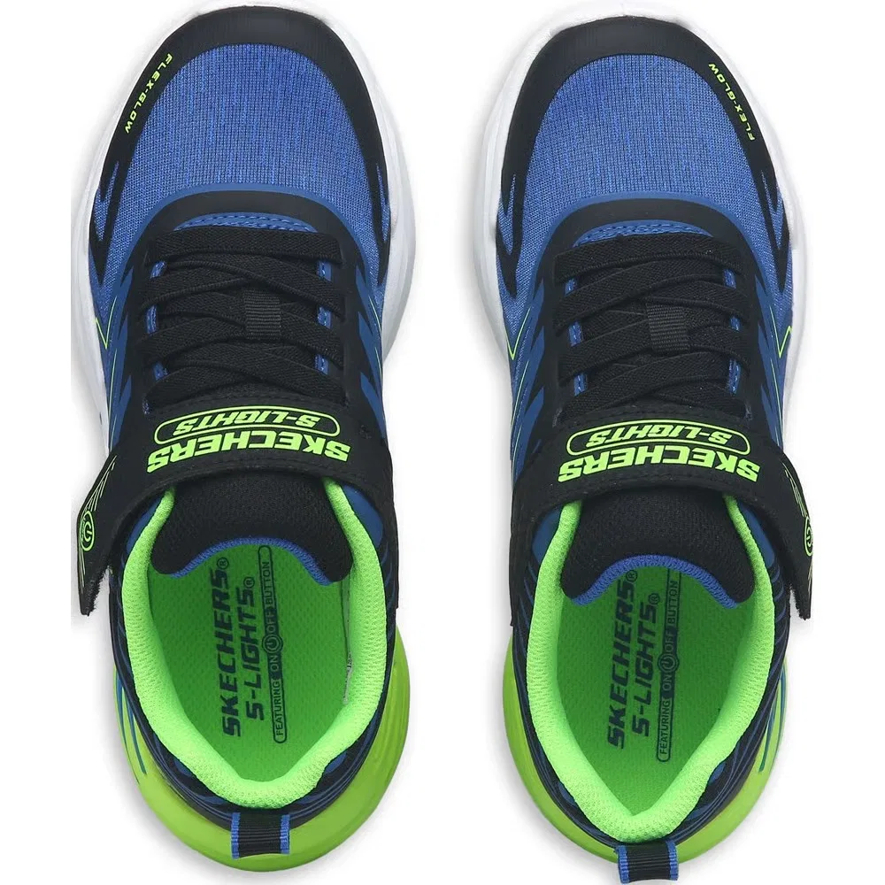 Детские кроссовки Flex Glow со светящейся подошвой Skechers, Black/Blue/Lime — фото 4
