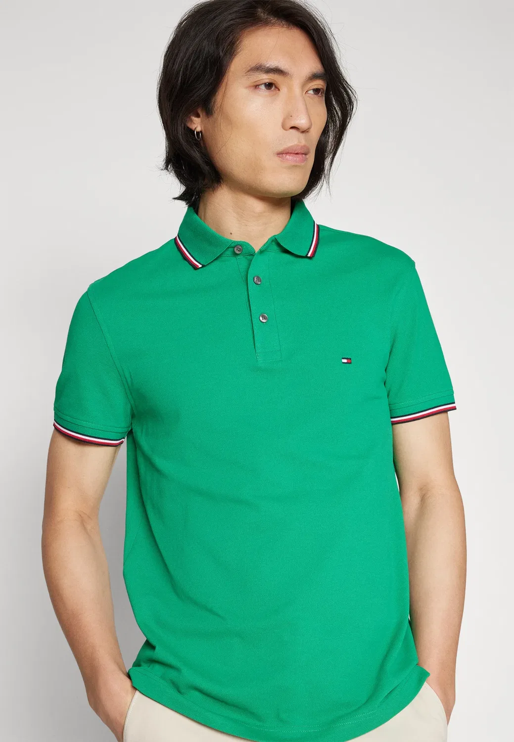 Узкая рубашка-поло с отворотом Tommy Hilfiger, Olympic Green — фото 4