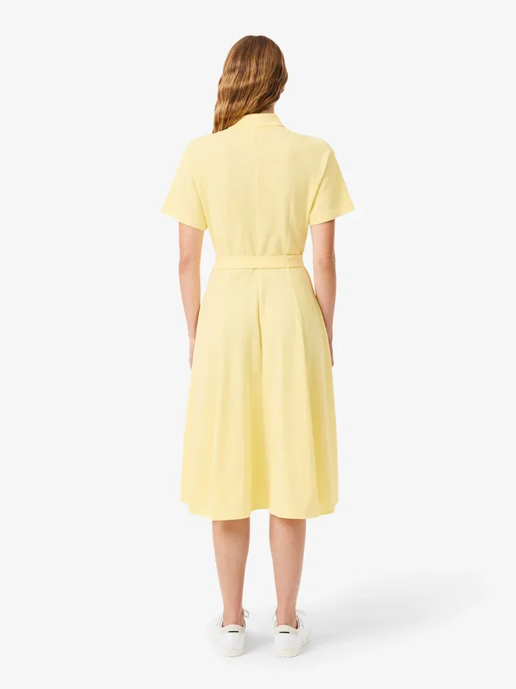 Платье поло LACOSTE Lemon, приталенное с поясом — фото 3