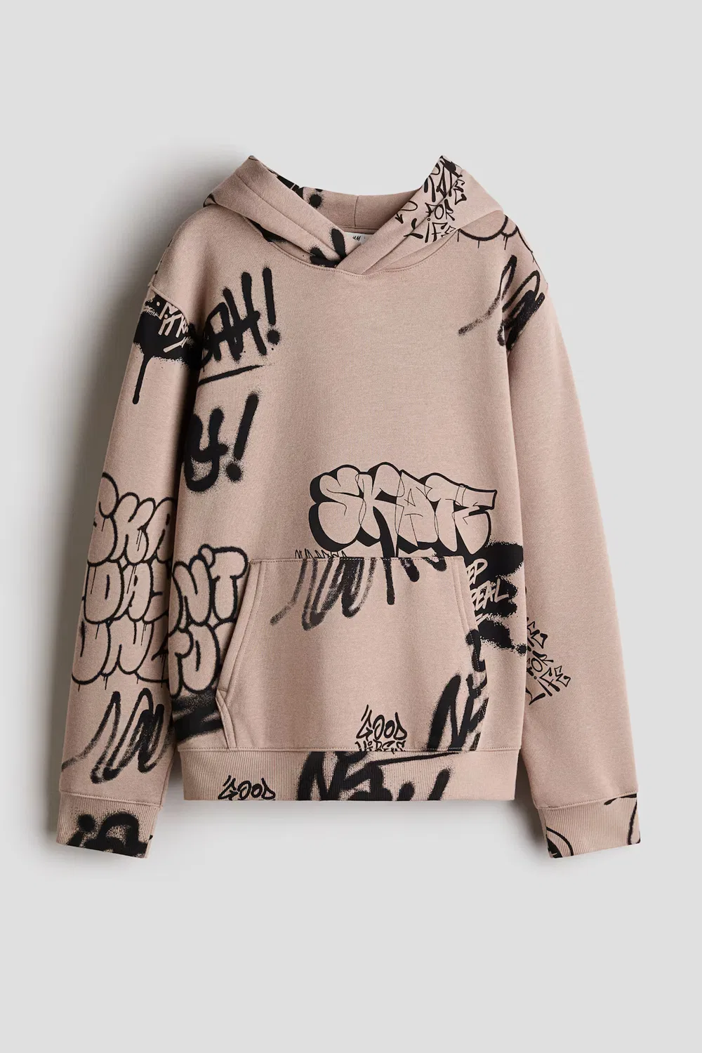 Худи с принтом и внутренней подкладкой из ворса H&M, Beige/Skate