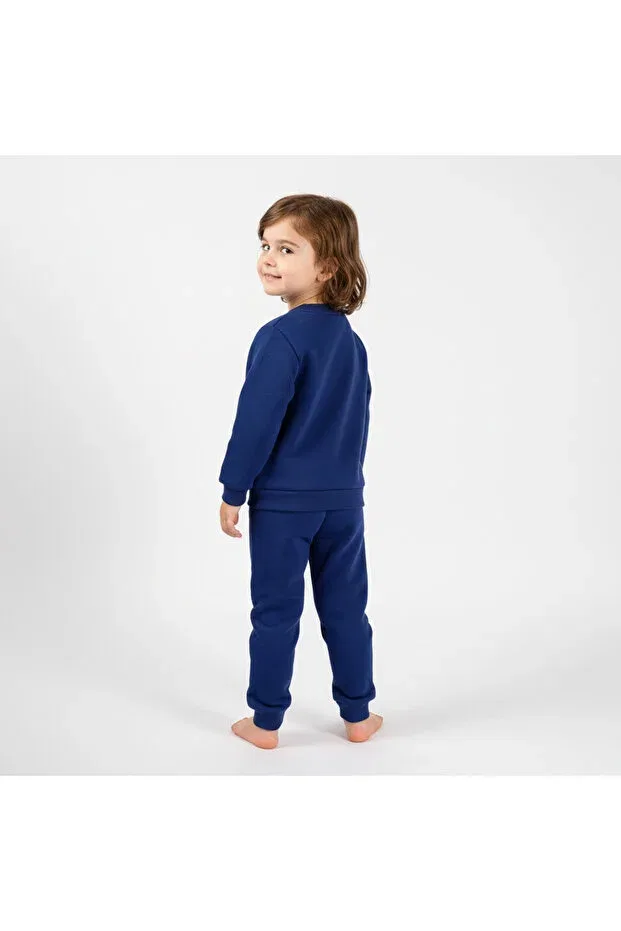 Детский комплект спортивного костюма для мальчиков хлопковый Ilo, Navy Blue — фото 3