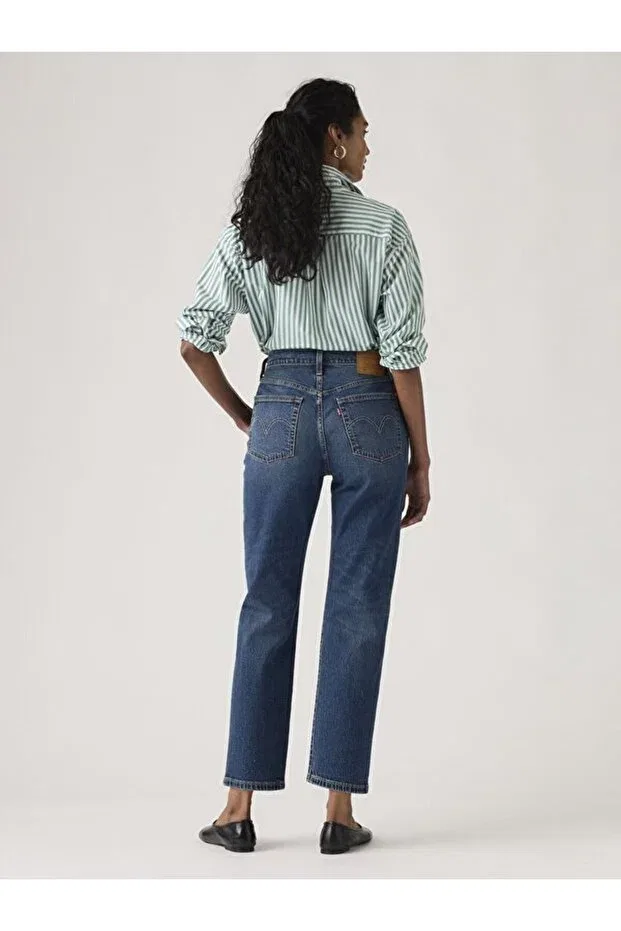 Женские джинсы укороченные с завышенной талией 501 Crop Lightweight Women's Jean Pants - History Today Levi'S, Dark Indigo - Worn In — фото 3