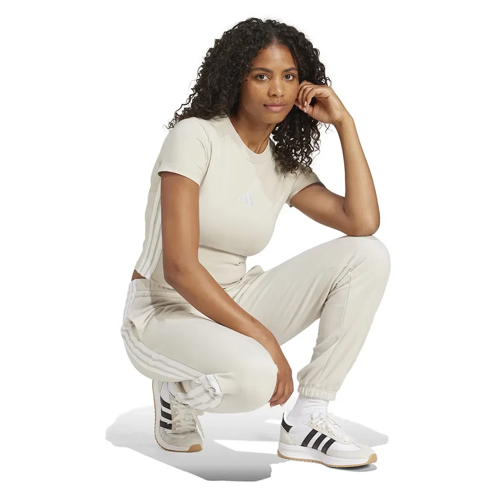 Джоггеры с манжетами из французского футера Adidas, белый — фото 4