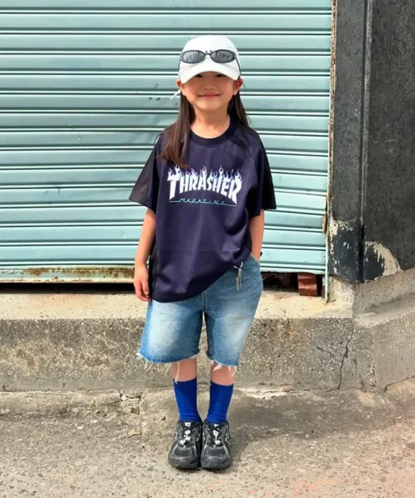 Футболка оверсайз с коротким рукавом, Kids Uniform, Thrasher Kids, синий