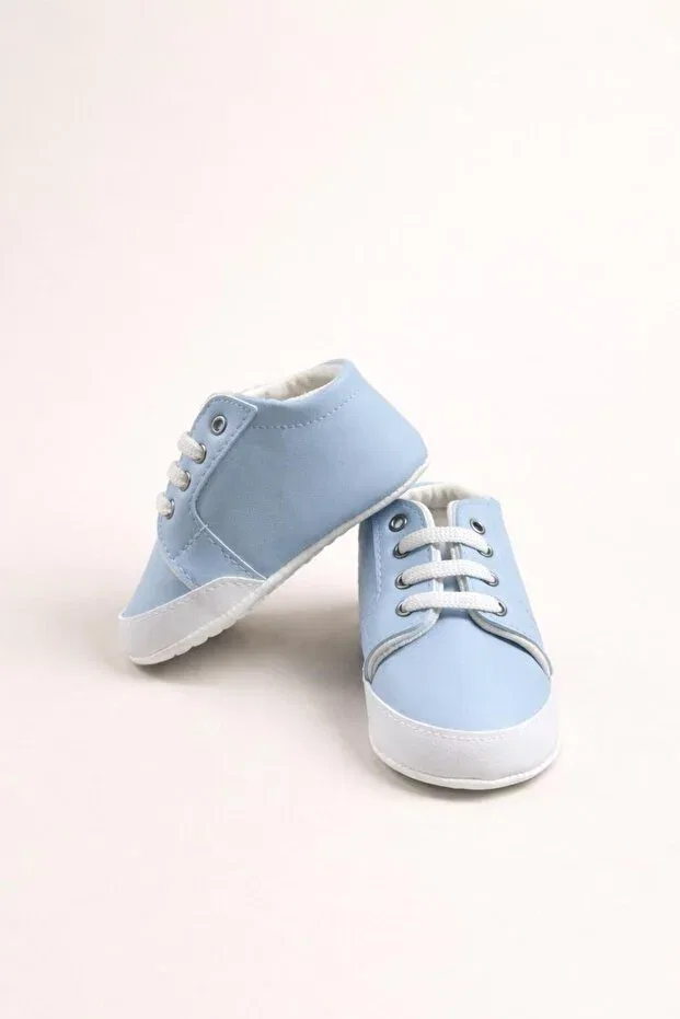 Детские пинетки для новорожденных с кожаным верхом Numix Baby Kids, Blue — фото 3