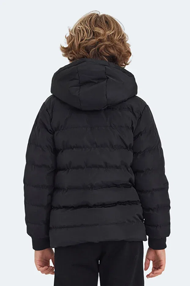 Детское пальто для девочек с капюшоном Slazenger, Black — фото 2