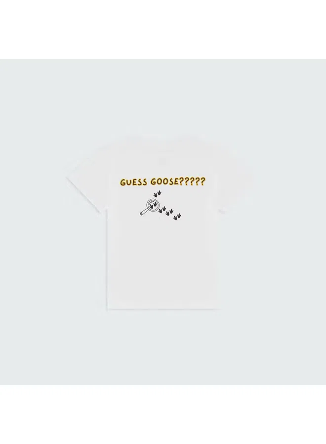 Футболка детская с принтом Guess Goose Gingi Store, белый