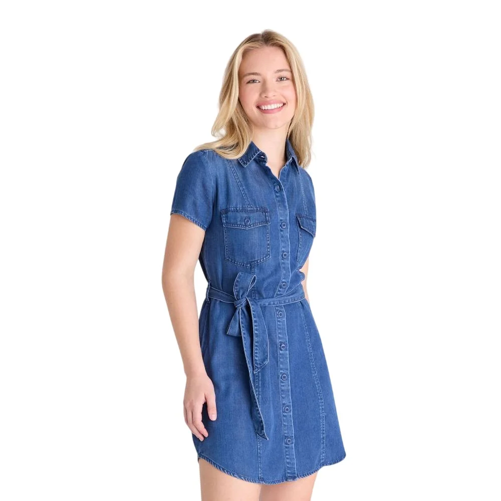 Женское платье-рубашка U.S. Polo Assn. Belted Denim, темно-синий индиго