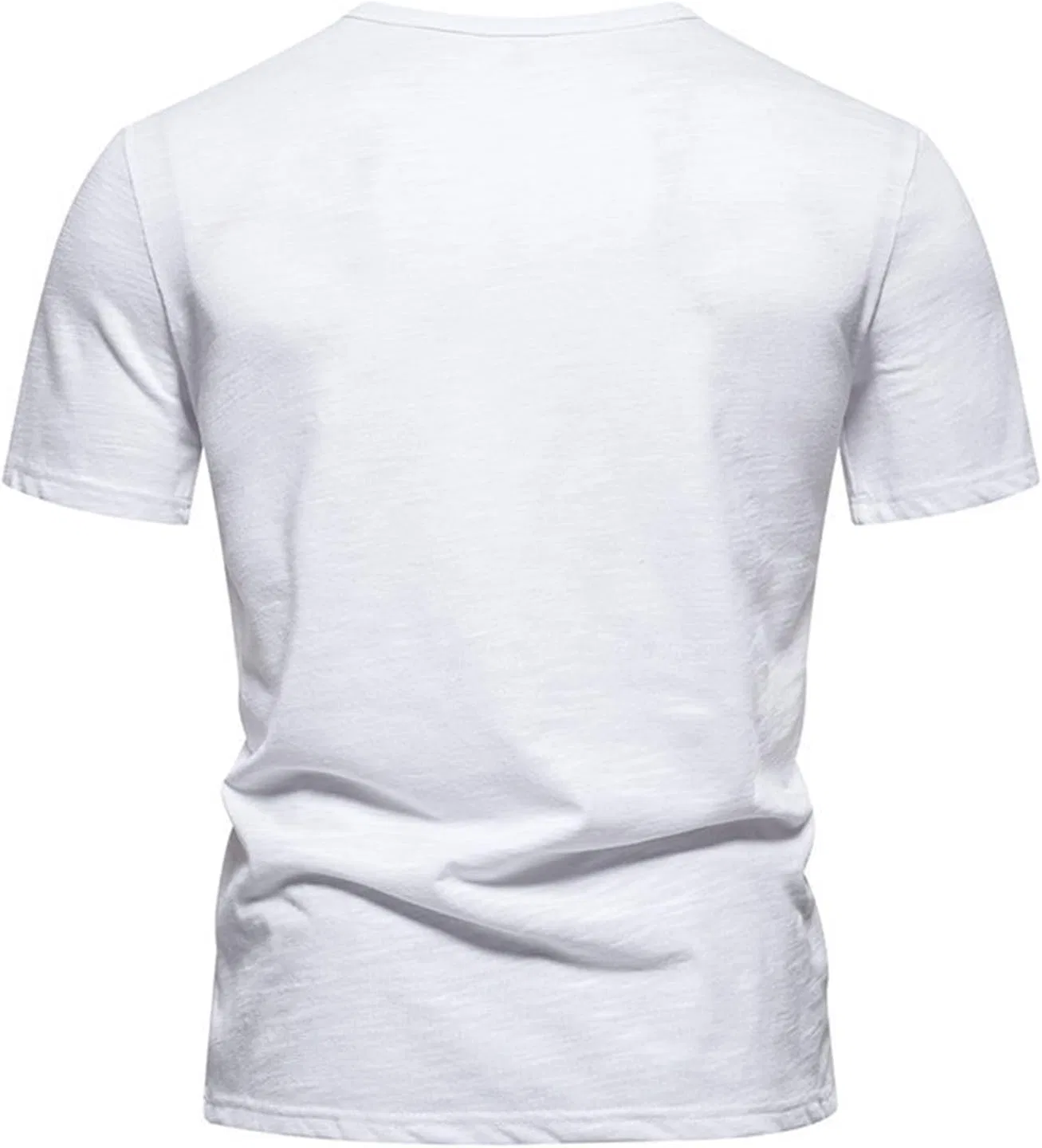Мужская классическая футболка с V-образным вырезом Slim Fit, White — фото 4