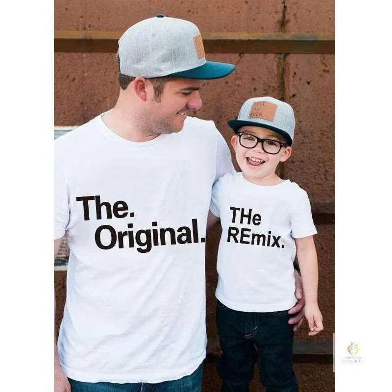 Комплект футболок с принтом The Original & The Remix Matching Family Outfits, белый
