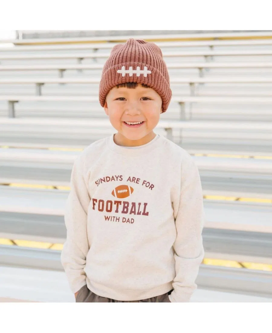 Детский свитшот с длинным рукавом Sundays Are For Football Sweet Wink, Natural Heather — фото 2