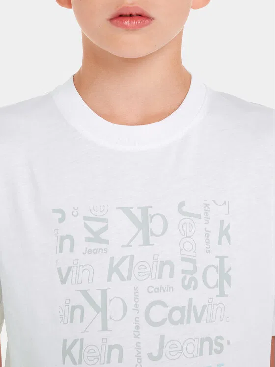 Футболка boxy fit Inst Ck Aop Calvin Klein Jeans, белый — фото 3
