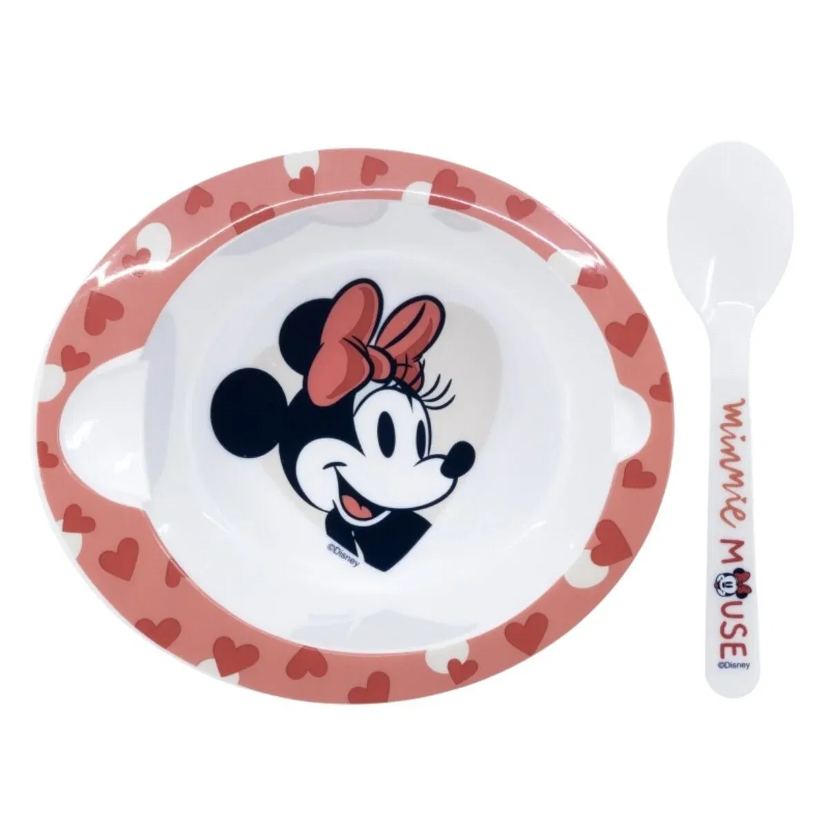 Набор детской посуды с ложкой и миской Minnie Mouse Disney Minnie Mouse, розовый — фото 3