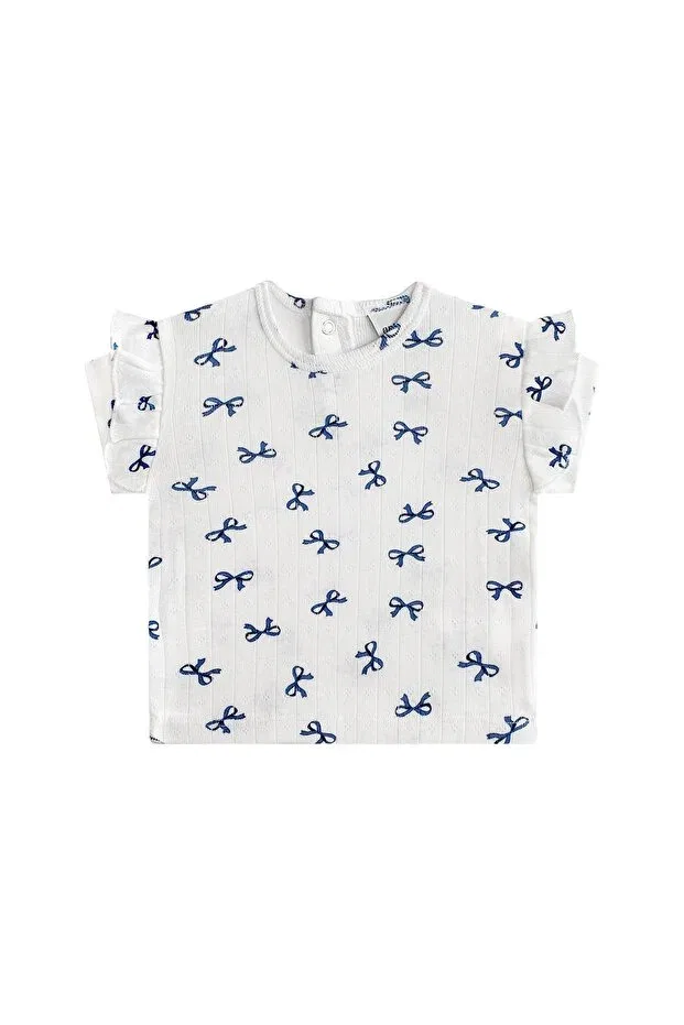 Детская футболка для девочек с рюшами Antebies, Blue