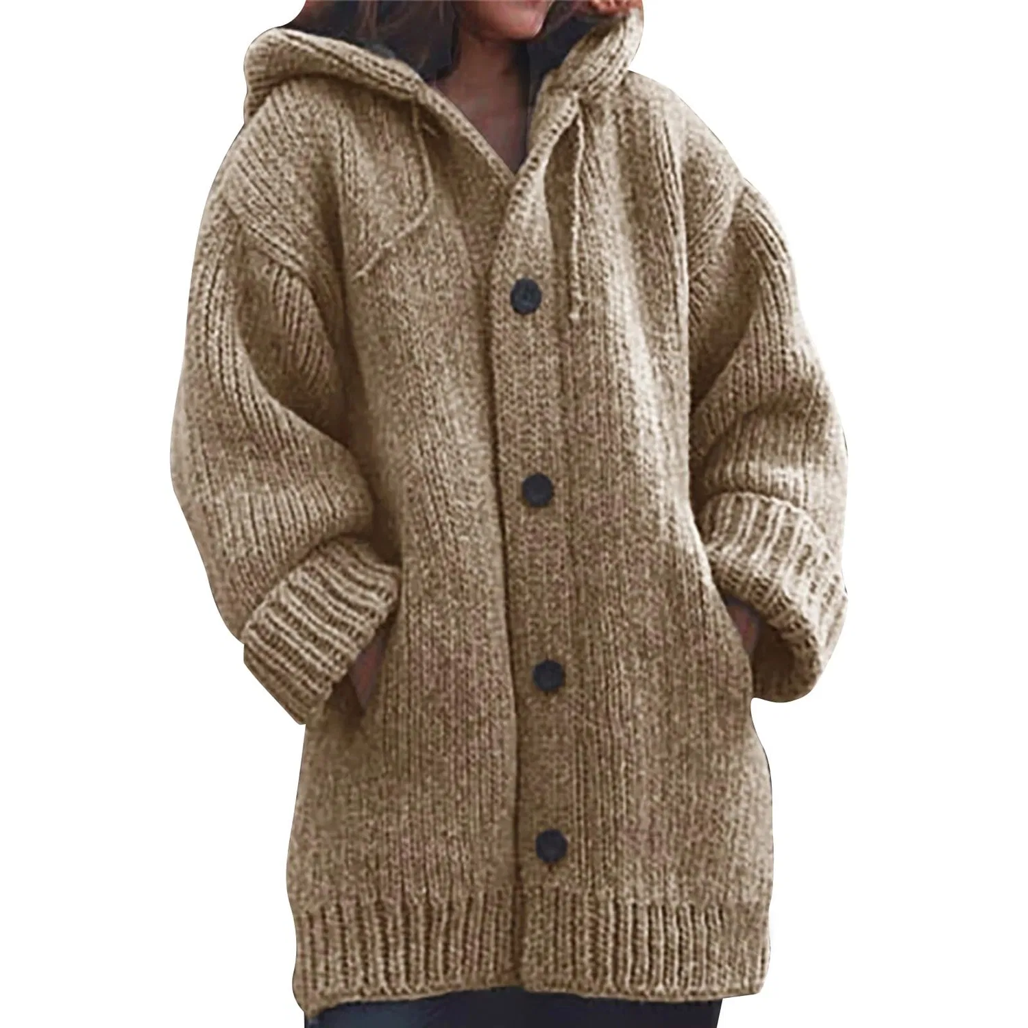 Женское длинное пальто с принтом Winter Long Trench Coats, Cachi