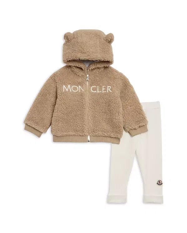 Детский комплект из худи и леггинсов с ушками модель TEDDY Moncler, коричневый