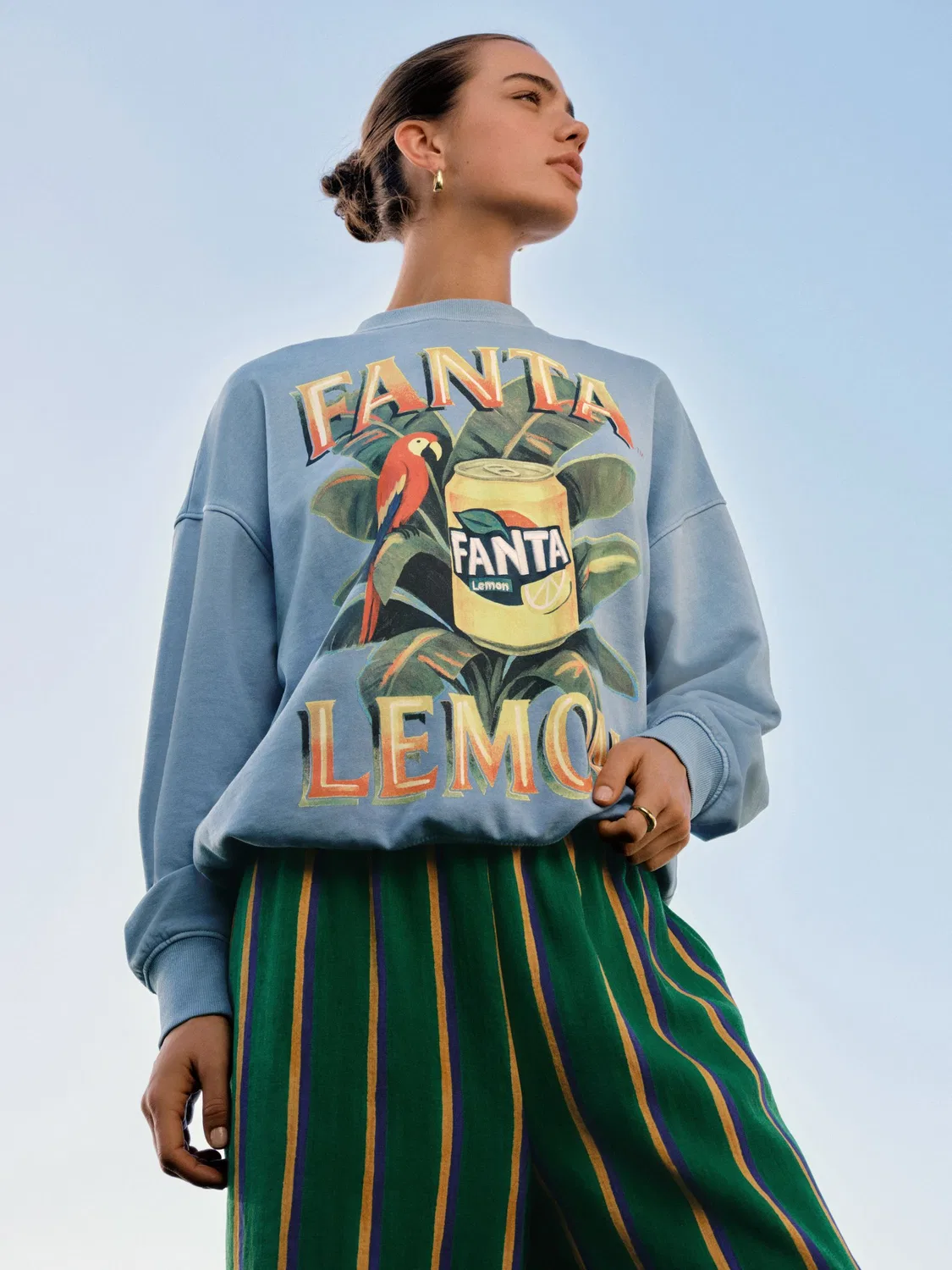 Свитшот с принтом Fanta Lemon Next, синий — фото 2