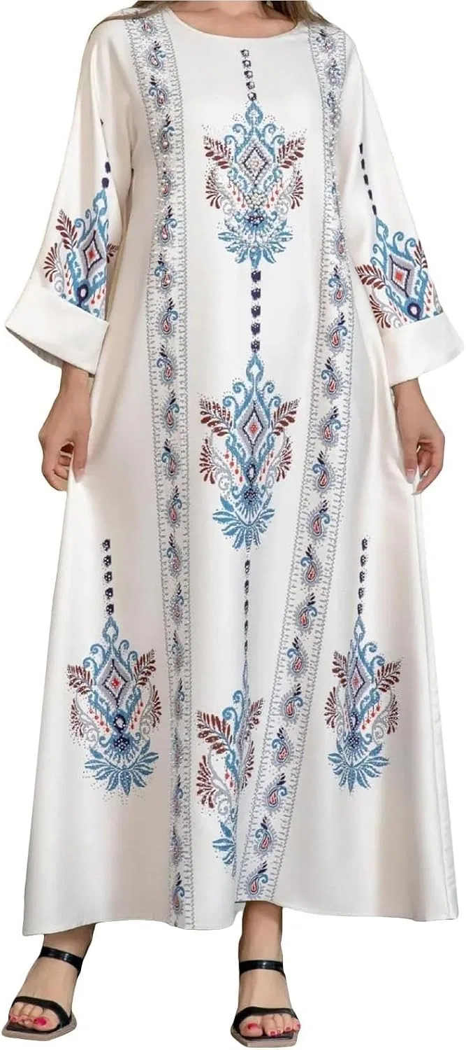 Женское платье макси с цветочным принтом, White