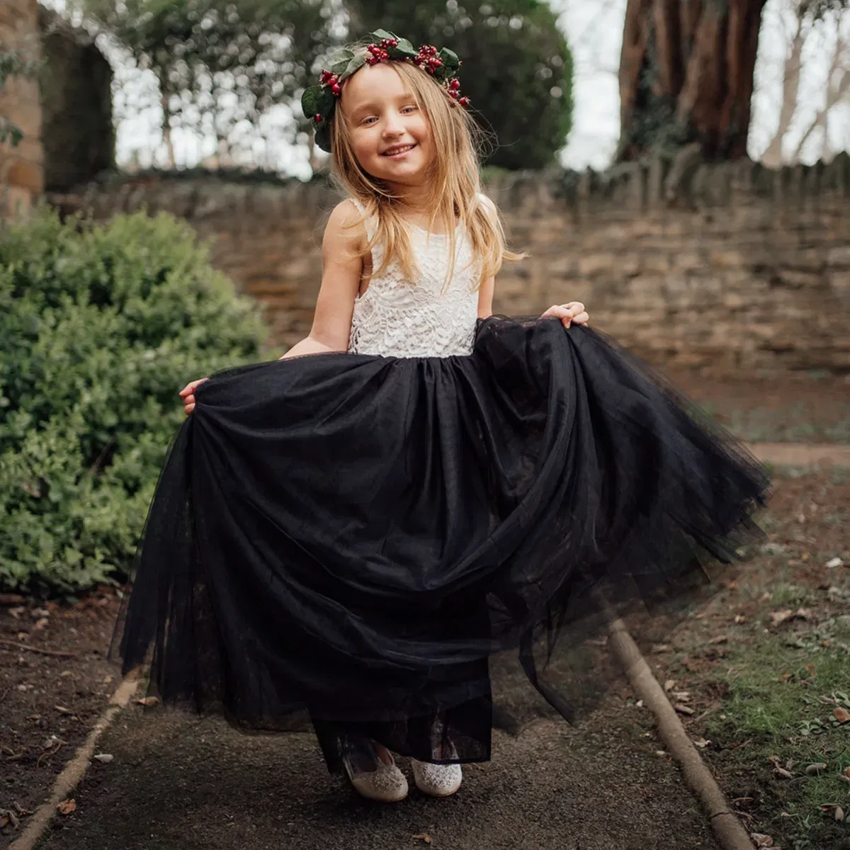 Платье с принтом Uk Flower Girl Boutique, Black — фото 3