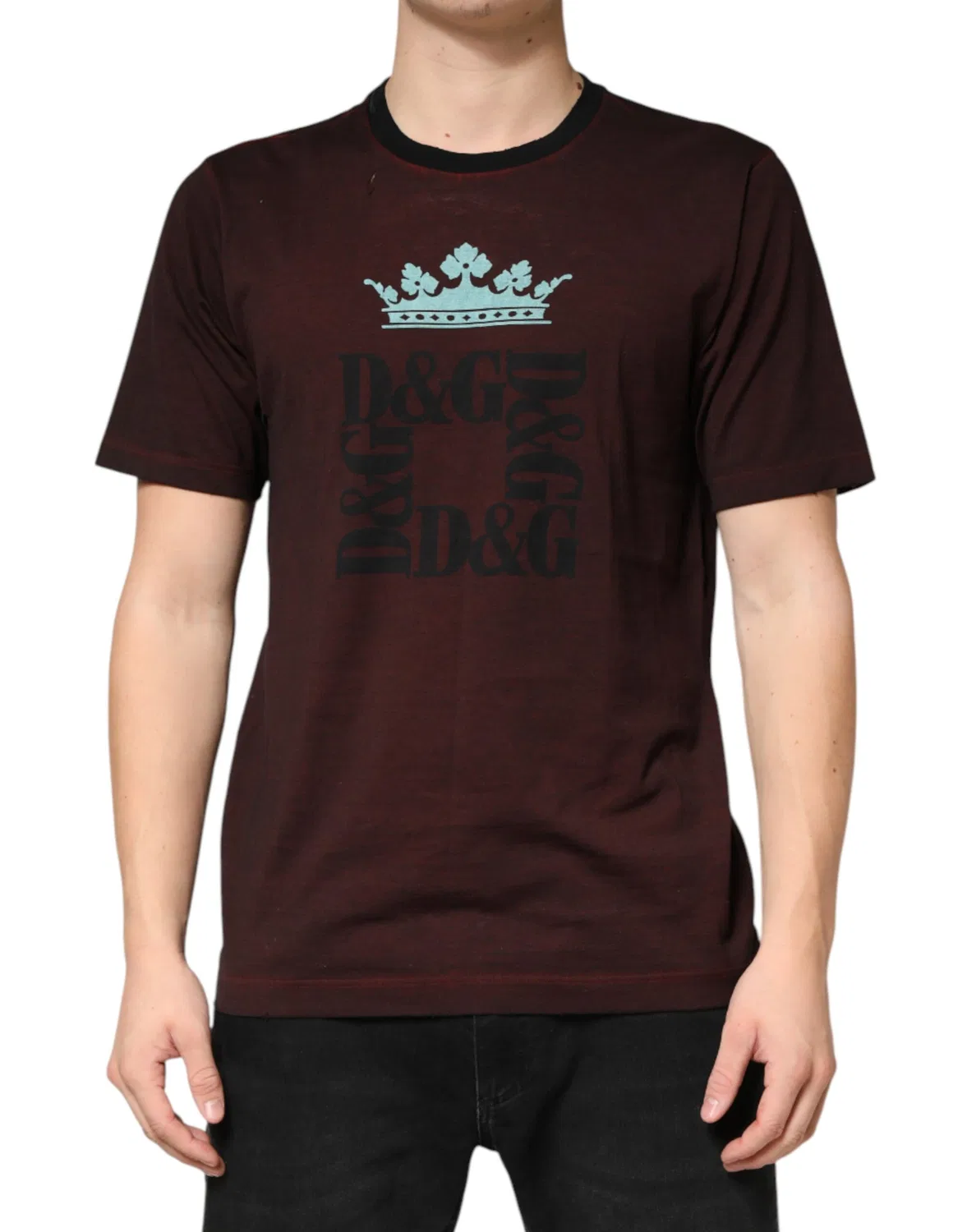 Мужская футболка с коротким рукавом с логотипом DG Crown Dolce & Gabbana, Maroon
