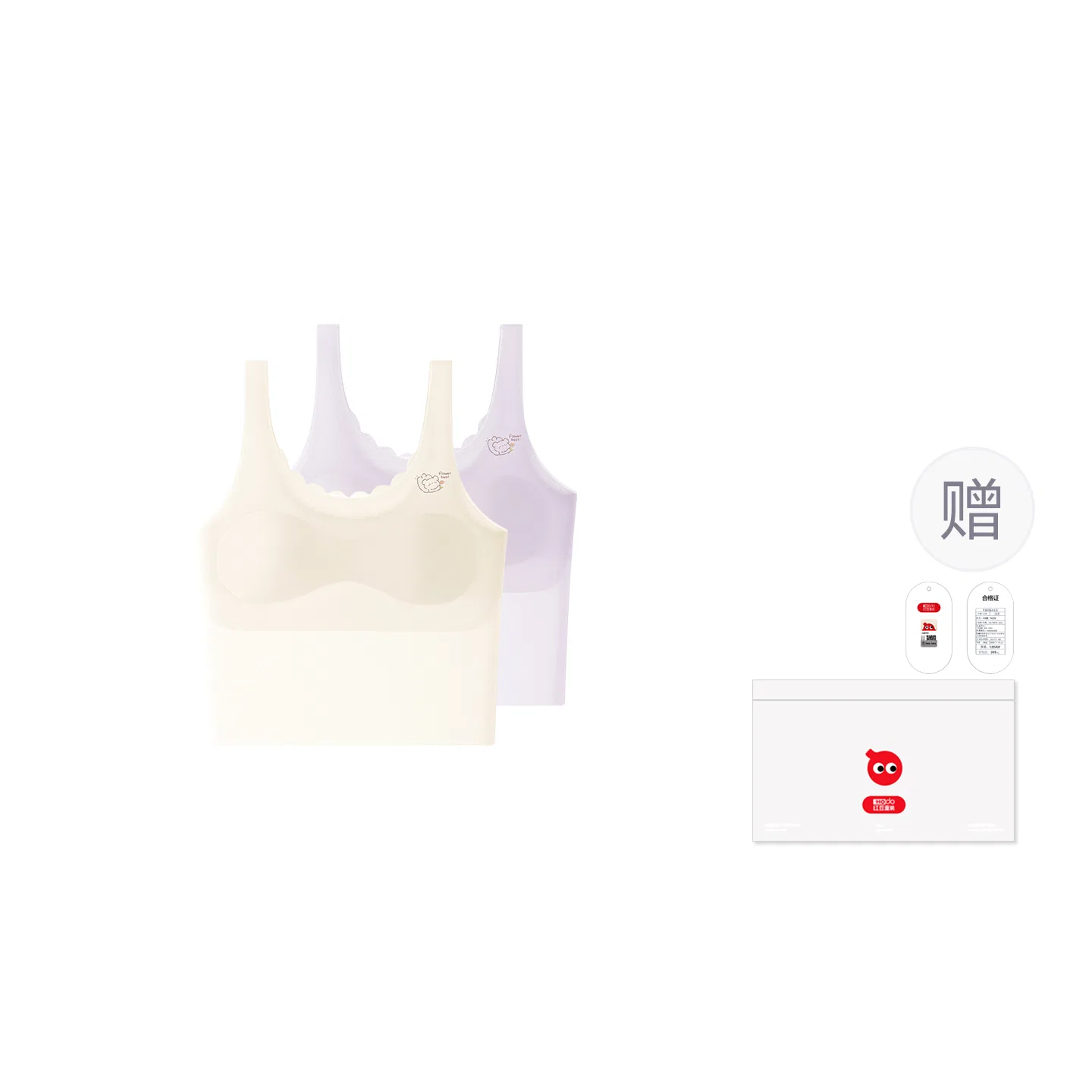 Детское белье для девочек развивающее Red bean, Цвет Light Purple + Light Yellow