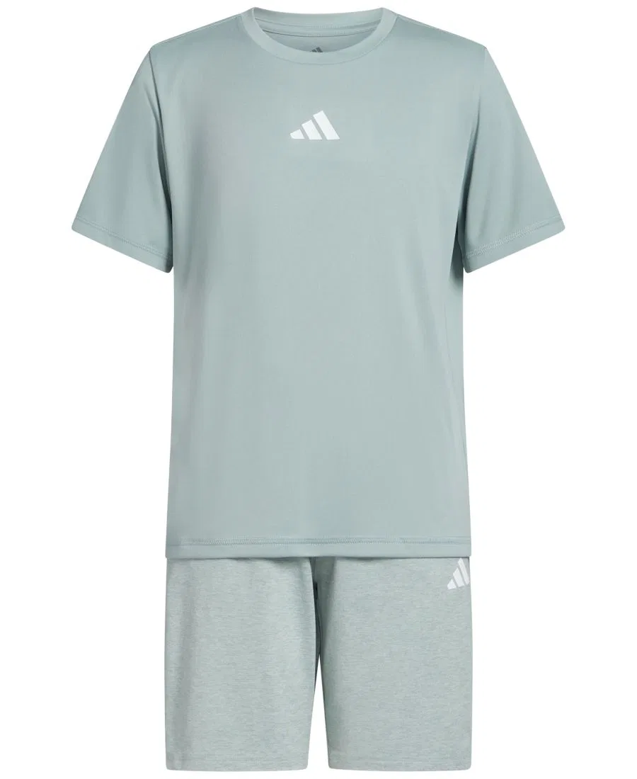 Комплект майки и шорт с логотипом 3 Bar adidas, Wonder Sage — фото 3