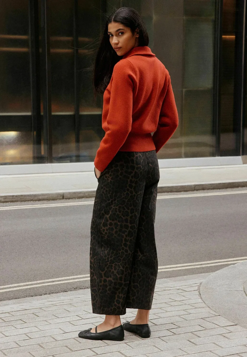 Джинсовые брюки с широкими штанинами и широкими штанинами Next, Leopard Print — фото 3
