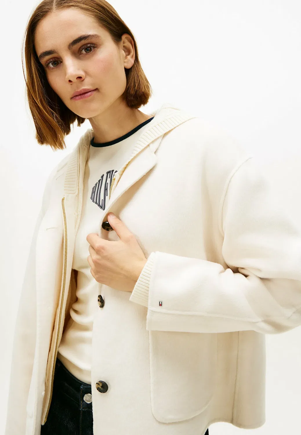Куртка-Бомбер Tommy Hilfiger, Cream — фото 4