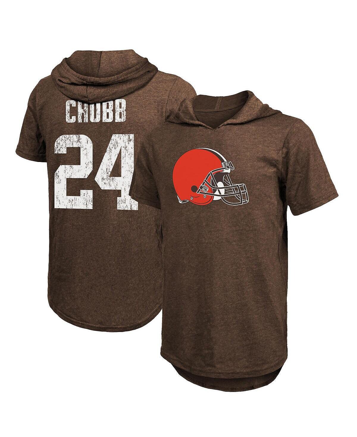 

Мужские фанатики nick chubb brown cleveland browns футболка с капюшоном с именем и номером игрока tri-blend Majestic, коричневый