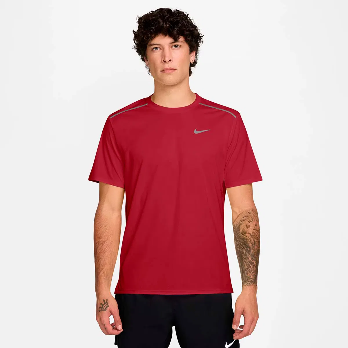 Мужская футболка, M Nk DF Uv Miler SS, Nike, красный