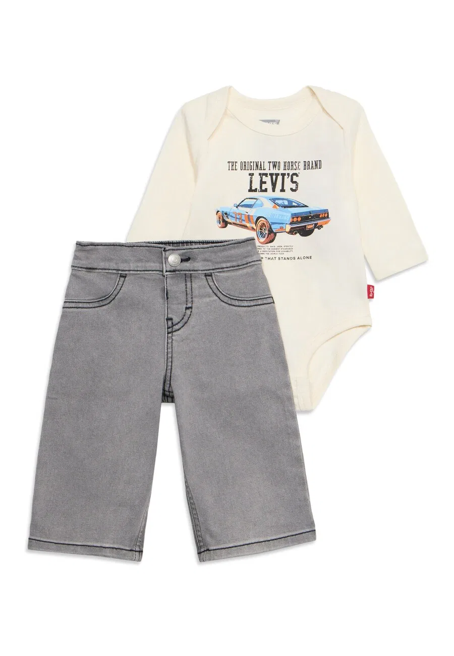 Детский набор Levi's Kids "CAR" в бежево-серых джинсах
