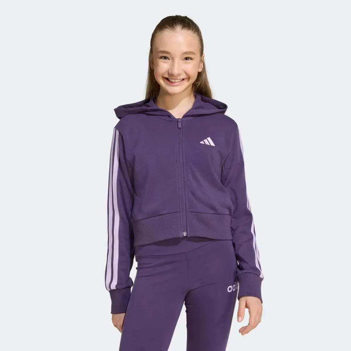 Детская толстовка с капюшоном для девочек хлопковая Essentials adidas, Morado