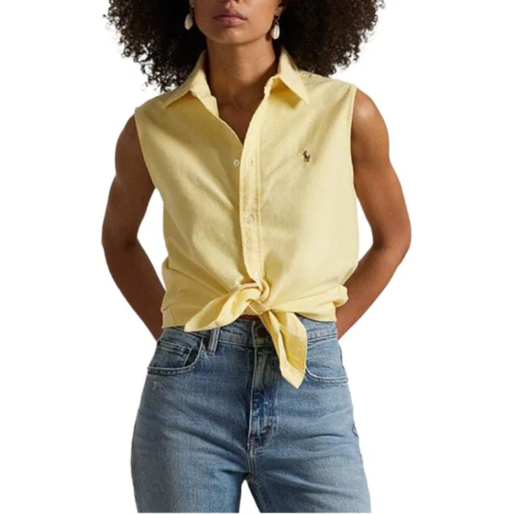Рубашка без рукавов, на пуговицах, Polo Ralph Lauren, Yellow — фото 3