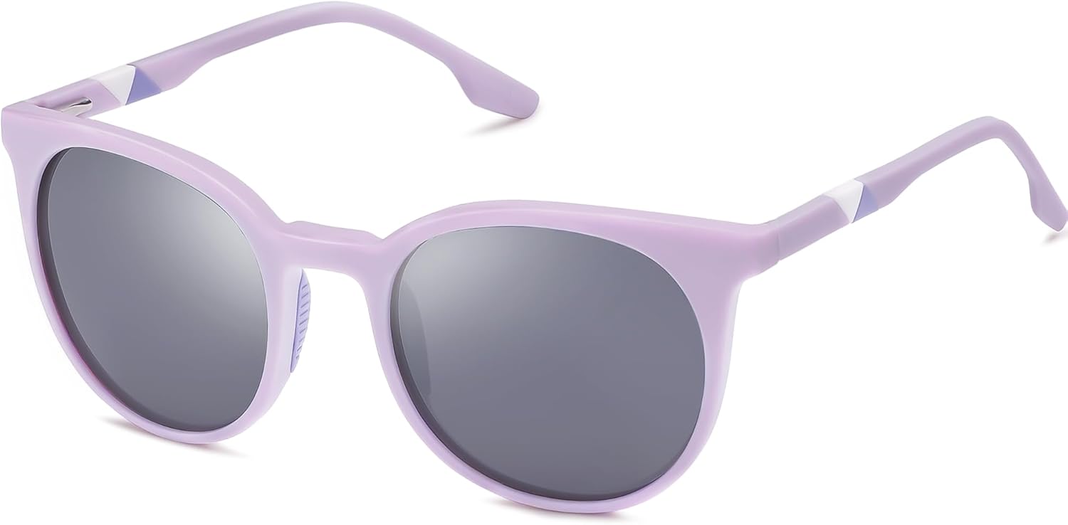 

Спортивные солнцезащитные очки SOJOS увеличенного размера с круглыми поляризованными линзами для женщин и мужчин, сверхлегкие спортивные солнцезащитные очки TR90 SJ2092, Purple/Silver Mirrored