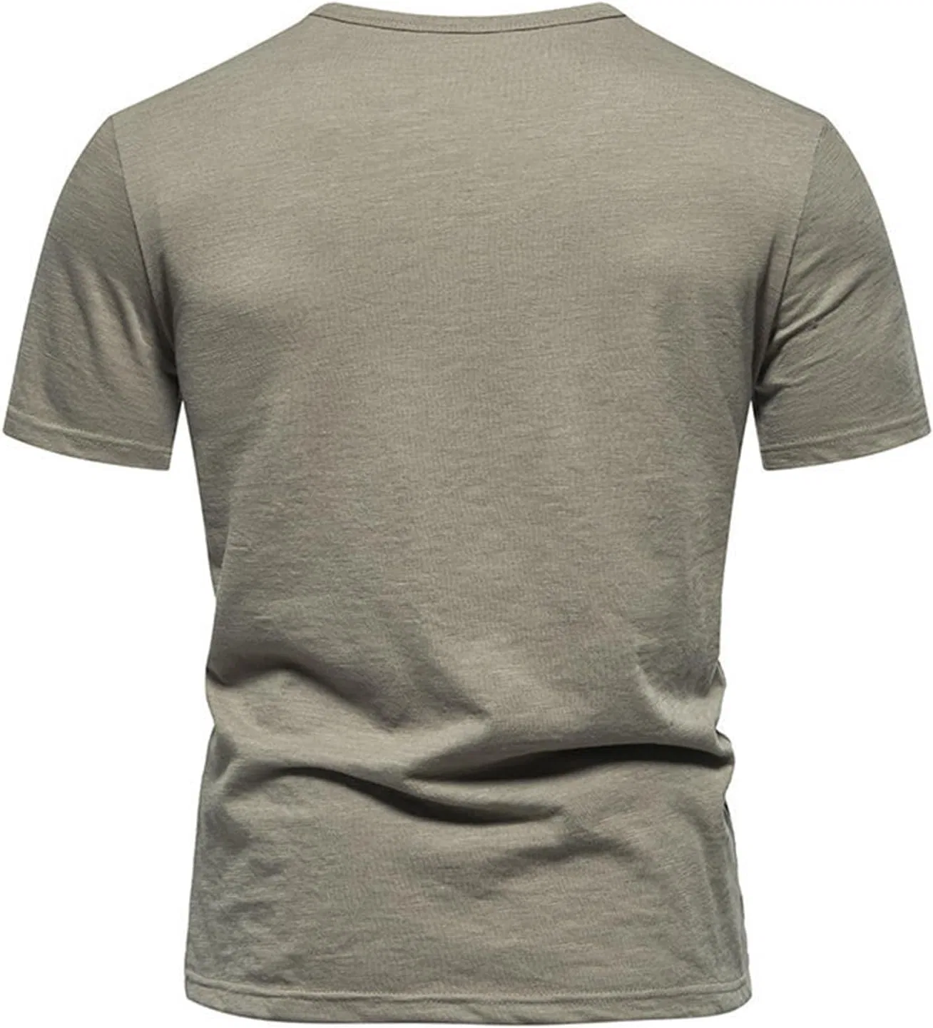 Мужская классическая футболка с V-образным вырезом Slim Fit, Khaki — фото 3