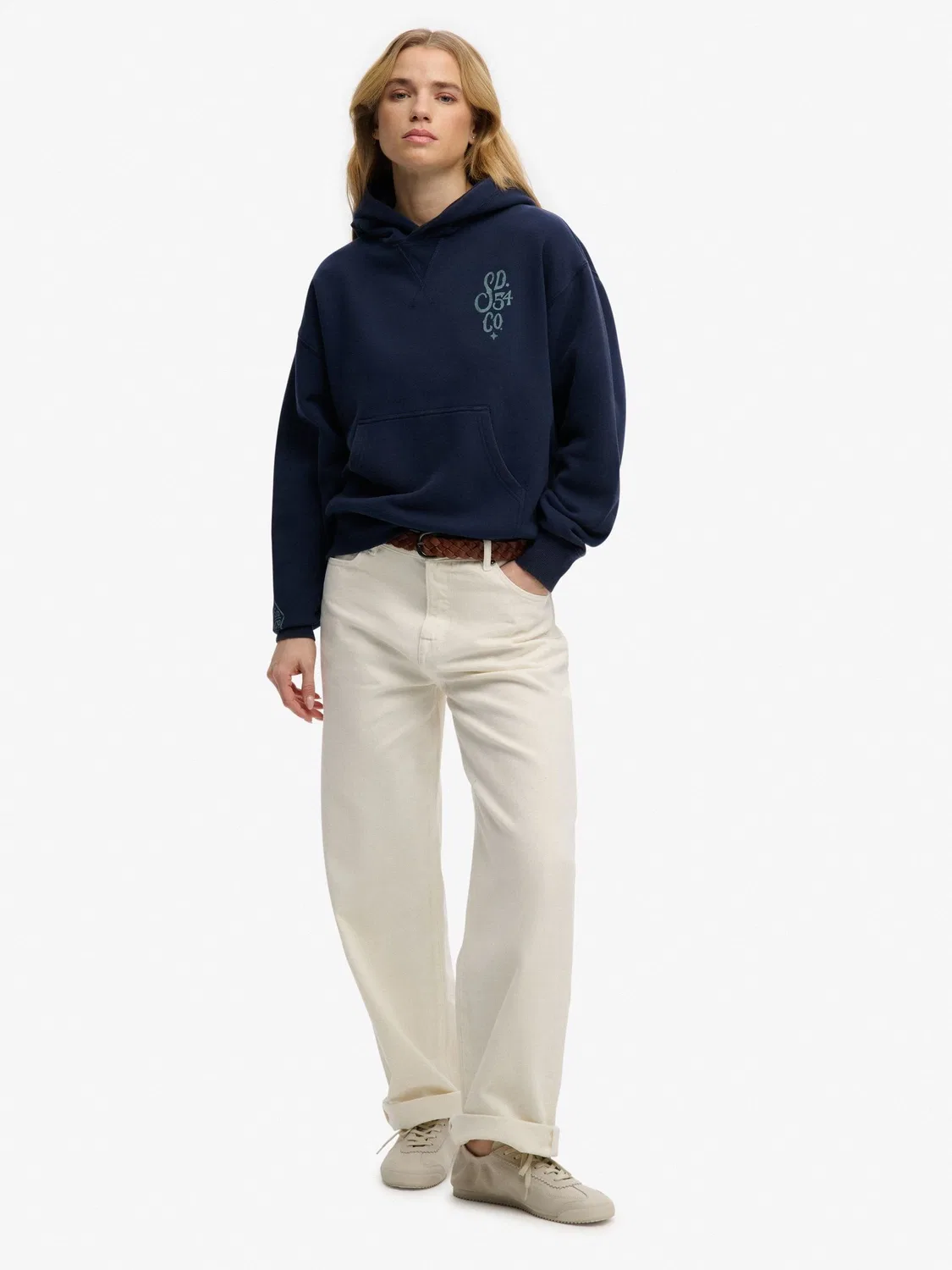 Худи, свободный крой, Heritage Hamptons Superdry, темно-синий — фото 4