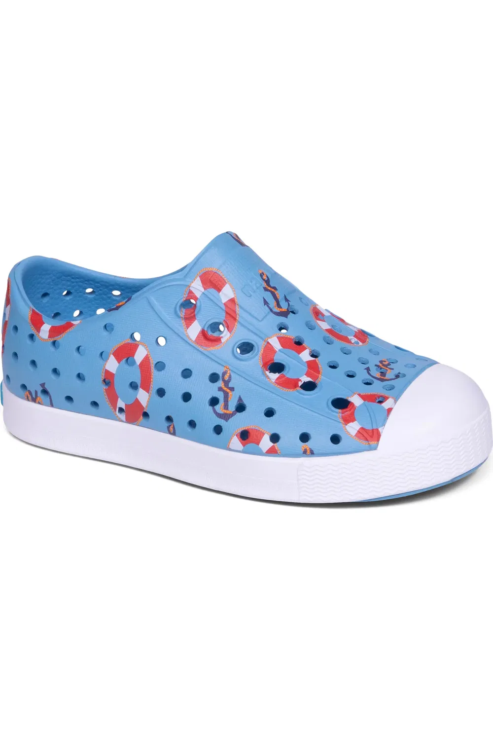 Детские кроссовки водонепроницаемые Jefferson Slip-On Native Shoes, Blue/White/Anchors