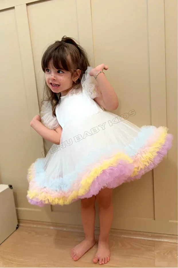 Детское платье для девочек с расклешенной юбкой Alice Penu Baby Kids, White — фото 2