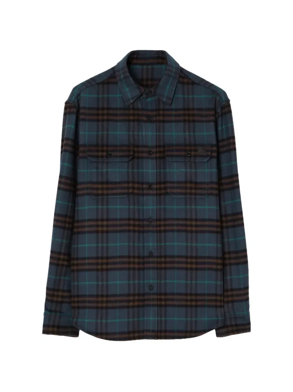 Шерстяная рубашка в клетку BURBERRY, синий