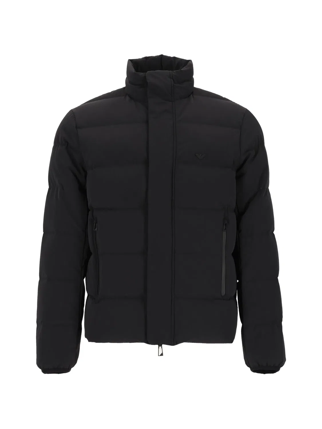 Стеганый пуховик черного цвета Emporio Armani, черный