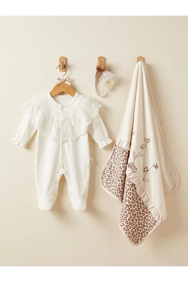 Детский комбинезон для девочек кружевной Mevlütlük Miniday Baby, Brown