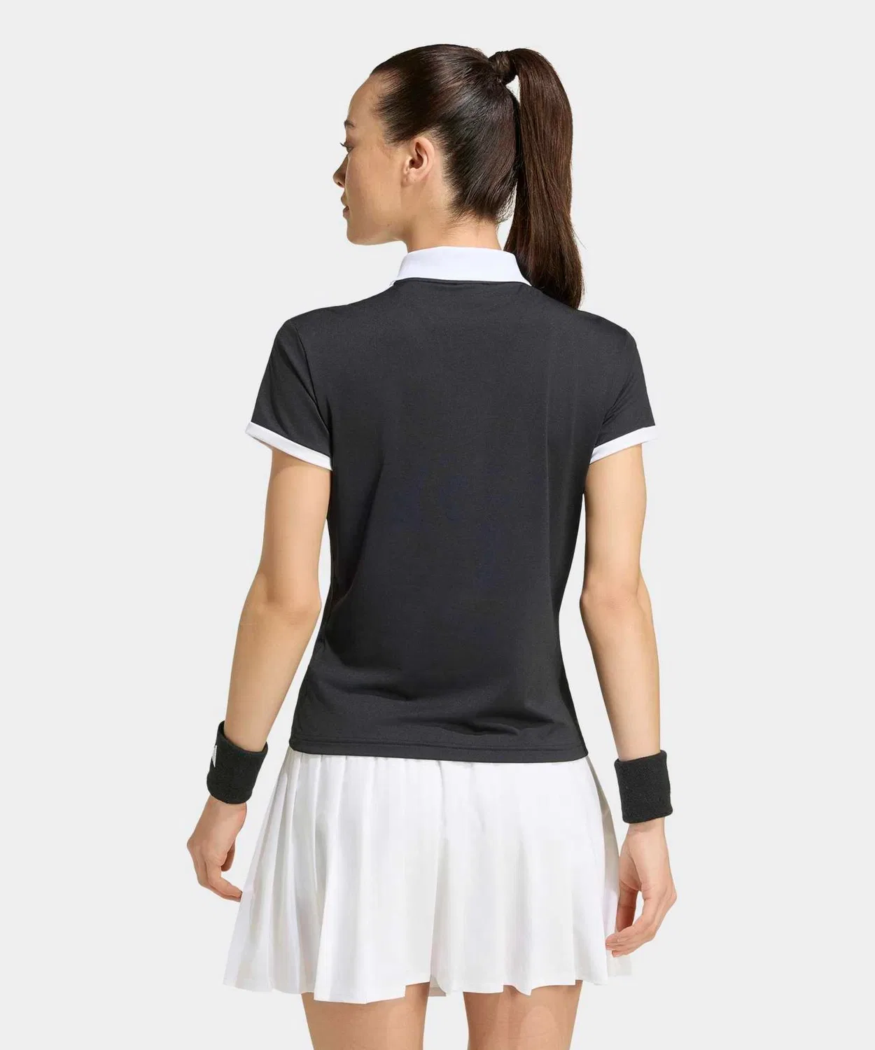 Женская теннисная классическая поло с коротким рукавом, slim fit Adidas, Black — фото 2