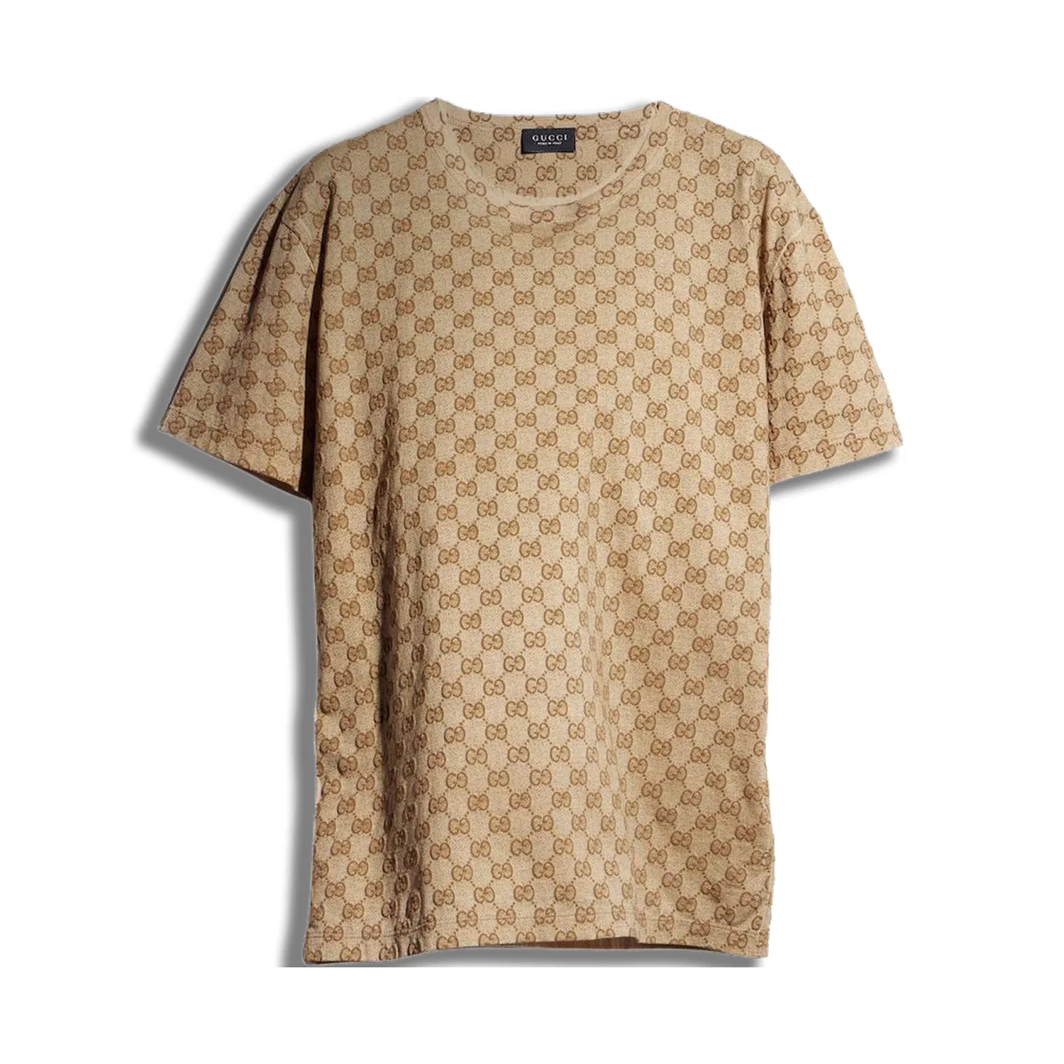 Женская футболка с круглым вырезом и прямым кроем Sand & Brown GUCCI, Sand & Brown