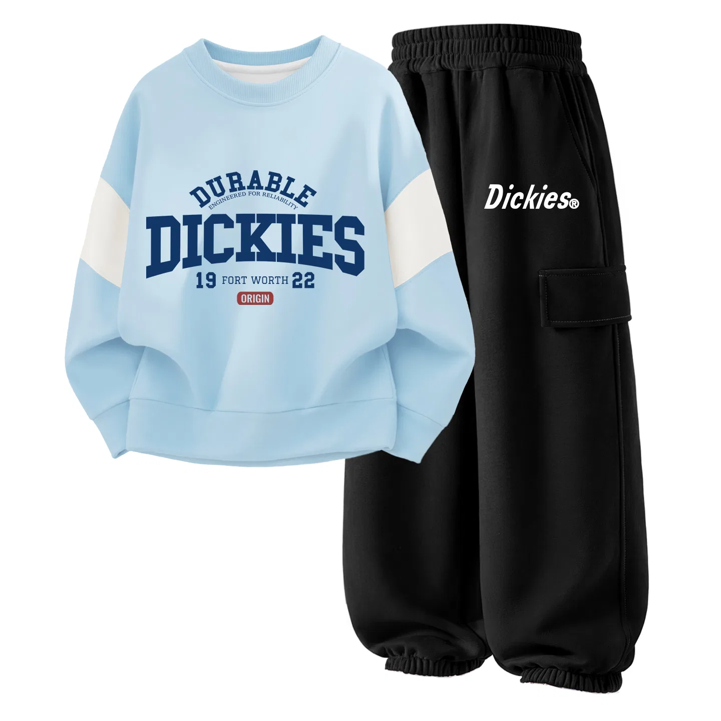 Детский комплект из футера с принтом Surfing Day Dickies, Surfing Day Forest Green/Surfing Day K Light Heather Gray — фото 4