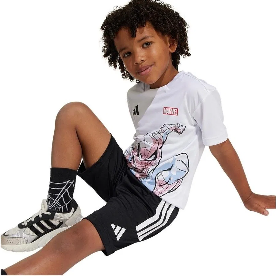Детский спортивный комплект с принтом Marvel LK MRVL SM TSET adidas, Белый — фото 4