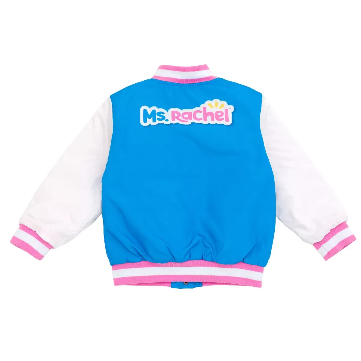 Детское пальто для девочек с принтом Varsity Bomber Jacket Ms. Rachel, Blue — фото 2