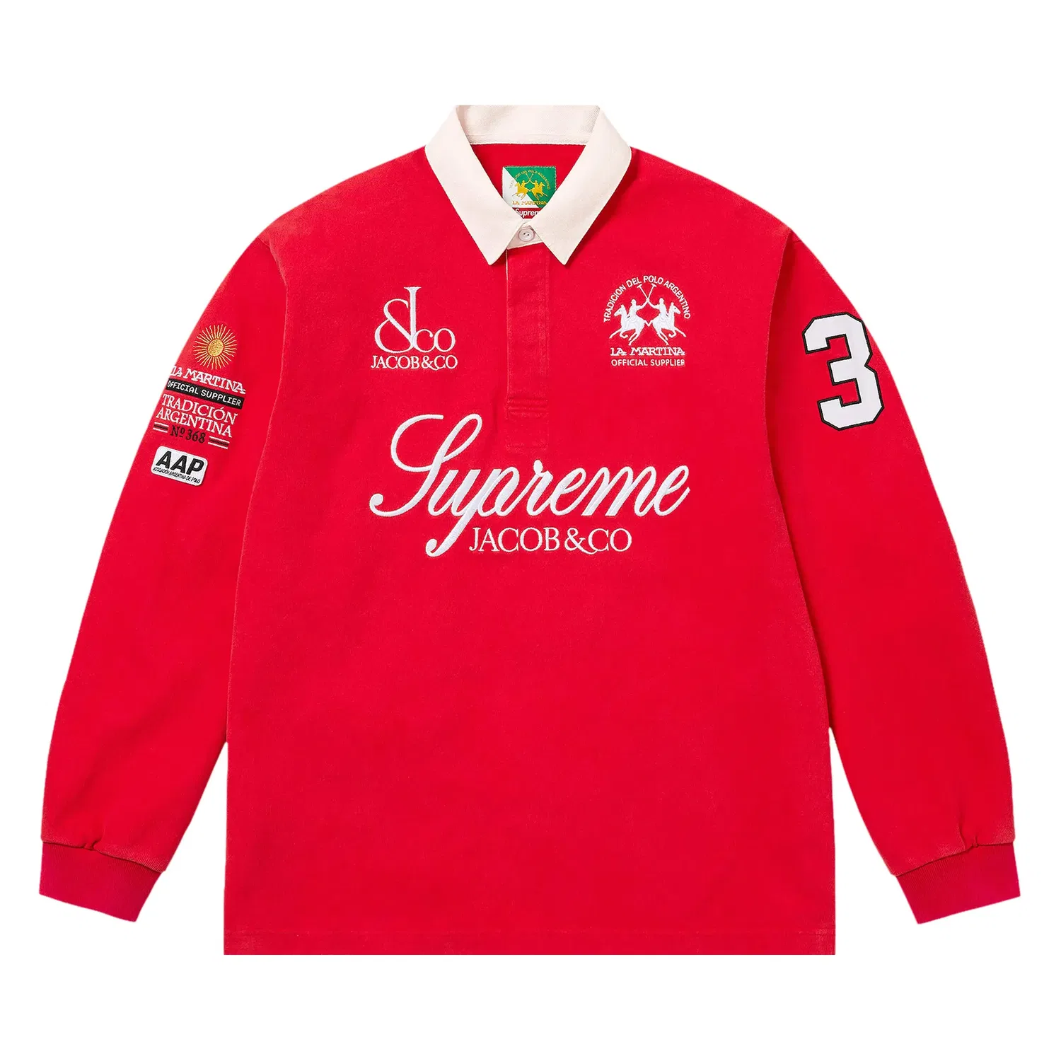 Футболка Supreme x La Martina x Jacob & Co Rugby, красный
